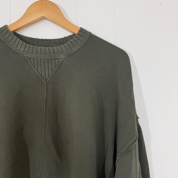 Aerie Green Oversized Crewneck Sweatshirt - Picture 3 of 13